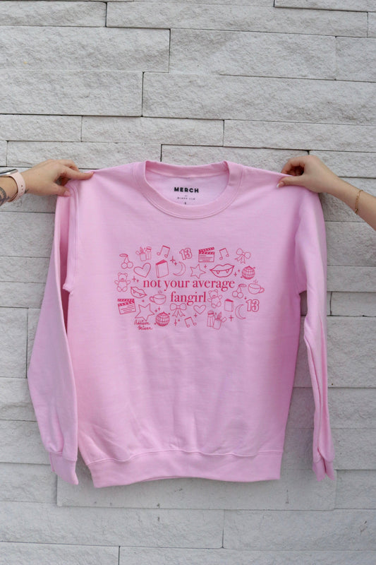 pink doodle crewneck